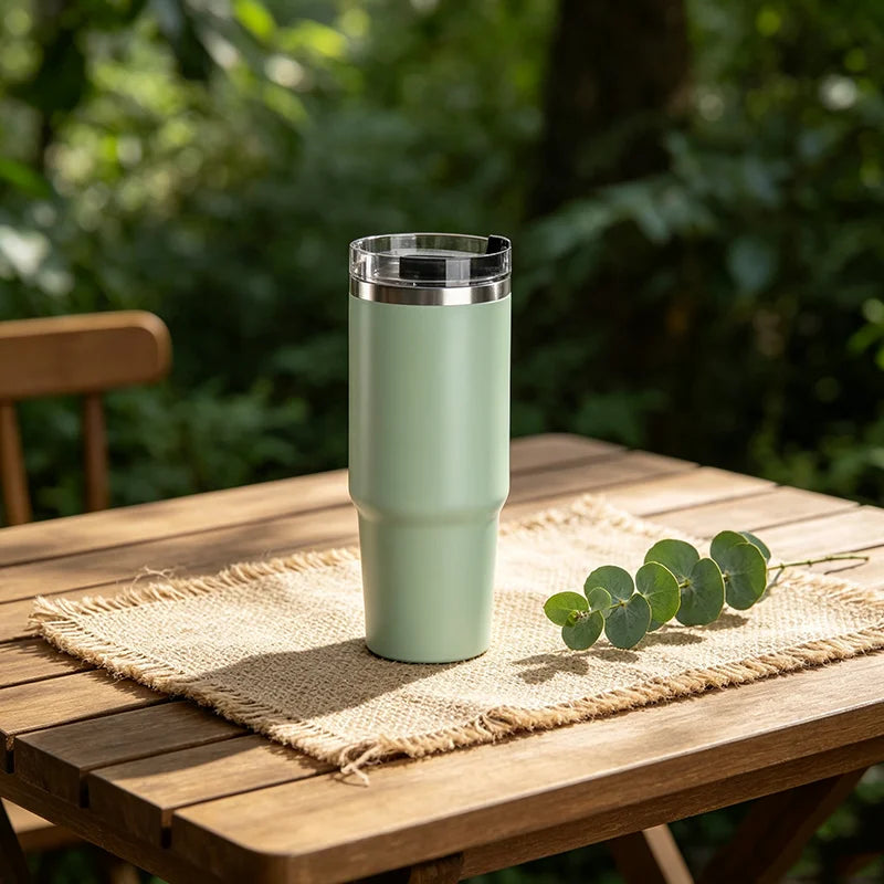 Anti-Leak Vacuum Insulated Mug | Stainless Steel Cup With Straw For Daily & Outdoor