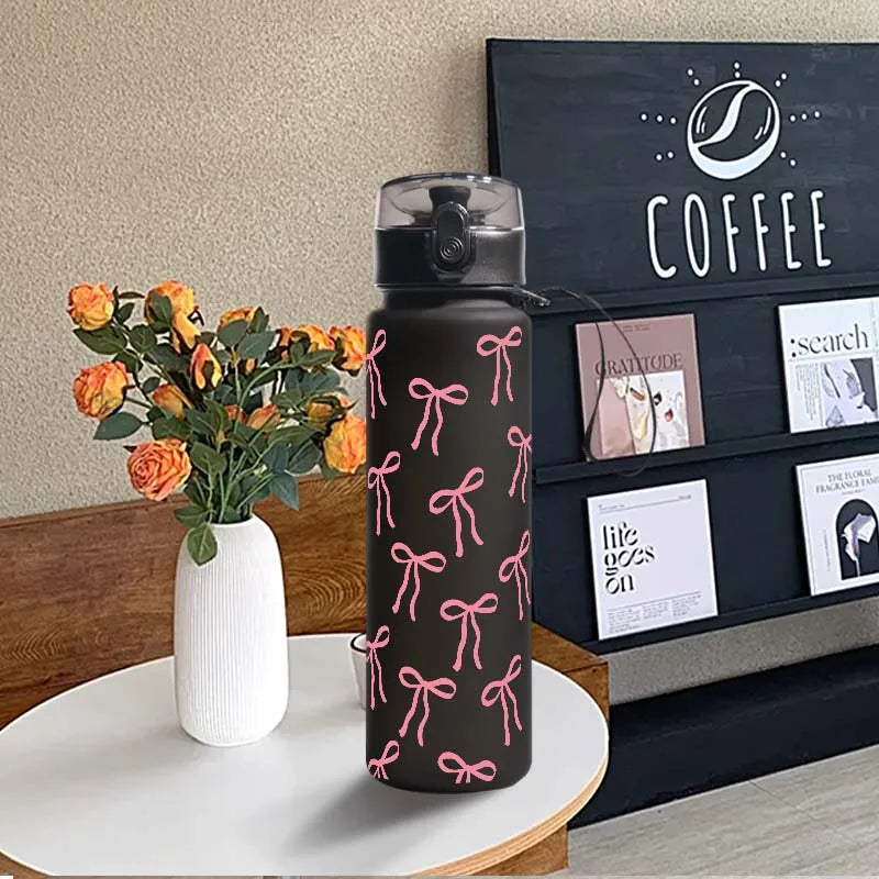 Fashion Line Bow 750ml-BWBD/25.4 OZ Bottle - Leak-Proof, Portable Drinkware, Durable Outdoor Sports Mug Cup