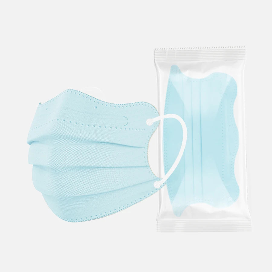 1-100pcs Disposable Face Mask Individually Wrapped 3 Layer Morandi Color Protective Anti Dust Face Cover Fashion Shape Design M