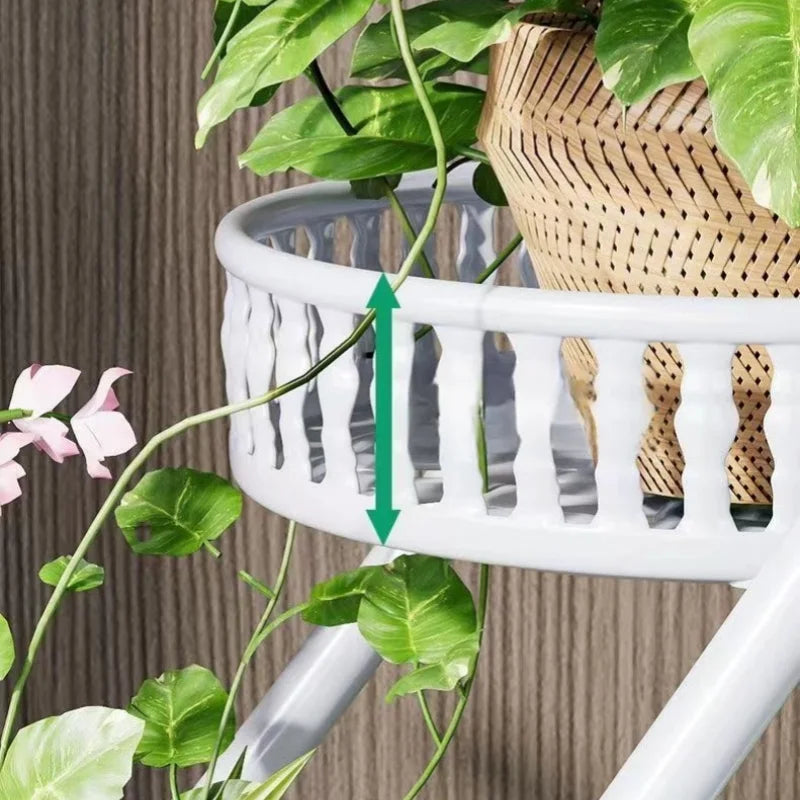 Metal Plant Stand Planter Shelf Floor-Standing Flower Pot Stand Living Room Movable Iron Multi-layer Flower Pot Display Rack