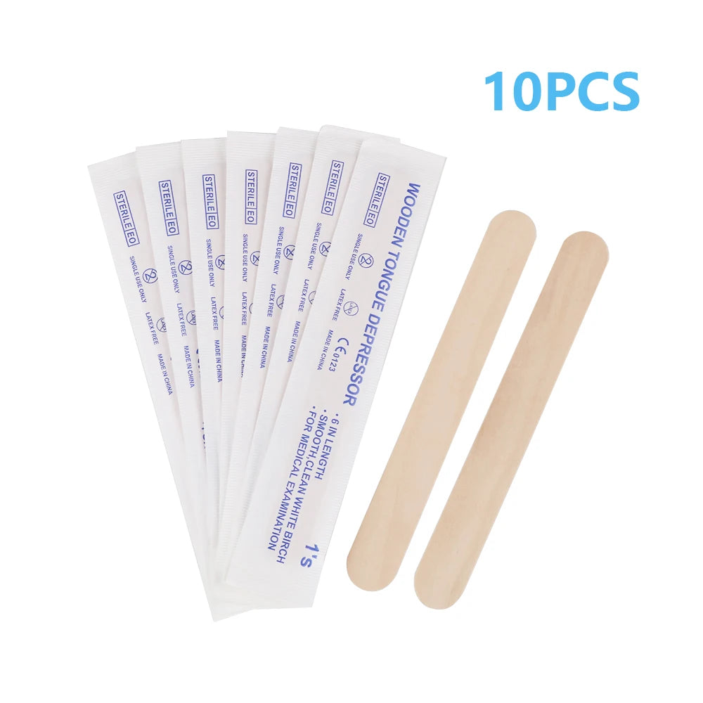 Disposable Wooden Tongue Depressor for Tattoo, Waxing Stick, Individual Pack Removal, Tongue Beauty Tool, 10/30/50/100/200Pcs