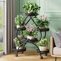 Metal Plant Stand Planter Shelf Floor-Standing Flower Pot Stand Living Room Movable Iron Multi-layer Flower Pot Display Rack