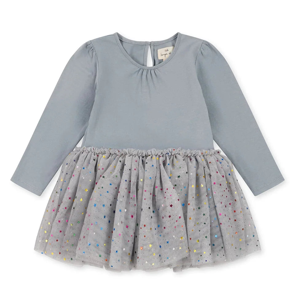 Summer KS Baby Girls Cherry Mesh Dress Kids Clothes Girls Princess Dresses Children Skirts Christmas Party Long Sleeve Vestidos